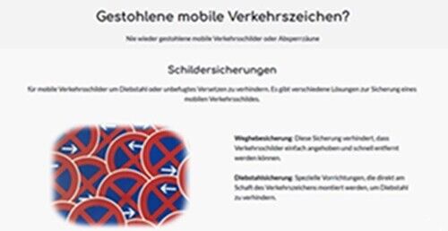 Verkehrszeichensicherung für mobile Verkehrsschilder